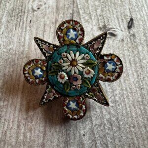 Vintage Italian Macro Mosaic Pin